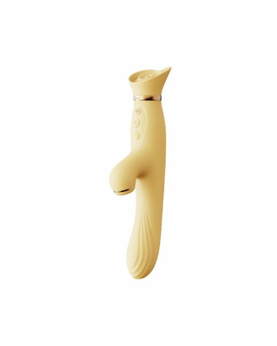 Вібратор з підігрівом та вакуумною стимуляцією клітора Zalo - ROSE Vibrator Lemon Yellow Вібратор з підігрівом та вакуумною стимуляцією клітора Zalo - ROSE Vibrator Lemon Yellow