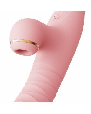 Пульсатор-вібратор із вакуумною стимуляцією клітора Zalo - ROSE Thruster Strawberry Pink