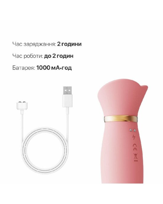 Пульсатор-вібратор із вакуумною стимуляцією клітора Zalo - ROSE Thruster Strawberry Pink Пульсатор-вібратор із вакуумною стимуляцією клітора Zalo - ROSE Thruster Strawberry Pink