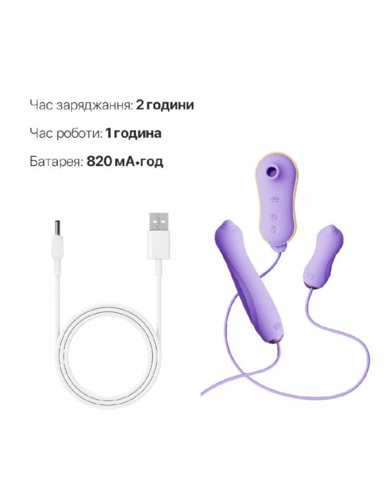 Набір 3в1 Zalo — UNICORN Set Violet, віброяйце, пульсатор, вакуумний стимулятор
