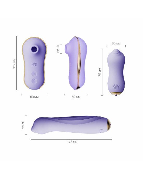 Набір 3в1 Zalo — UNICORN Set Violet, віброяйце, пульсатор, вакуумний стимулятор