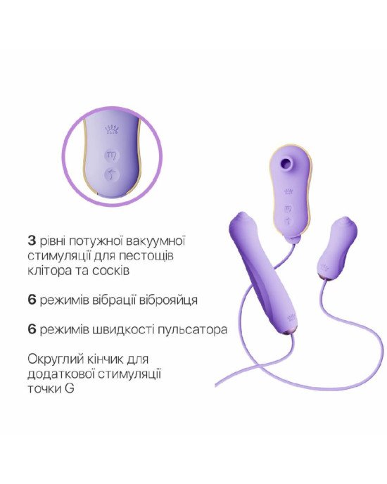 Набір 3в1 Zalo — UNICORN Set Violet, віброяйце, пульсатор, вакуумний стимулятор