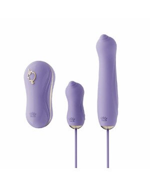 Набір 3в1 Zalo — UNICORN Set Violet, віброяйце, пульсатор, вакуумний стимулятор