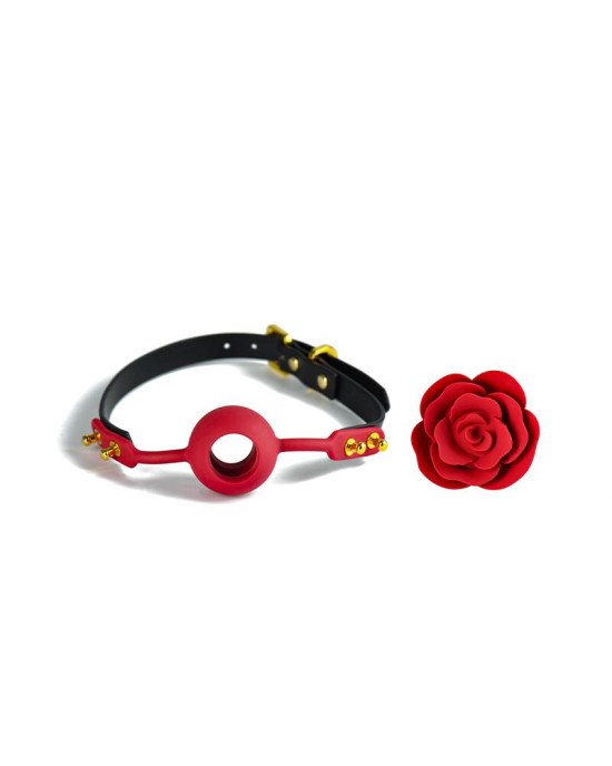 Розкішний кляп у вигляді троянди Zalo - Rose Ball Gag, подвійне використання Розкішний кляп у вигляді троянди Zalo - Rose Ball Gag, подвійне використання