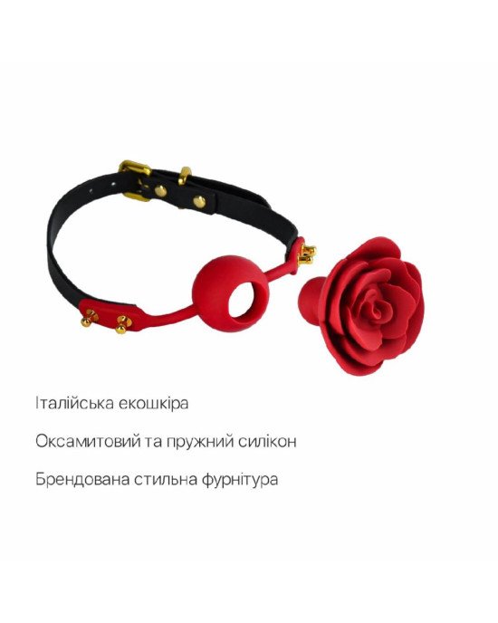 Розкішний кляп у вигляді троянди Zalo - Rose Ball Gag, подвійне використання Розкішний кляп у вигляді троянди Zalo - Rose Ball Gag, подвійне використання