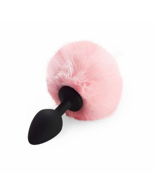 Силіконова анальна пробка М Art of Sex - Silicone Bunny Tails Butt plug, колір Рожевий, діаметр 3,5