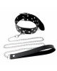 Нашийник з повідцем із натуральної шкіри із заклепками Art of Sex - Jenna Collar with Leash, чорний Нашийник з повідцем із натуральної шкіри із заклепками Art of Sex - Jenna Collar with Leash, чорний