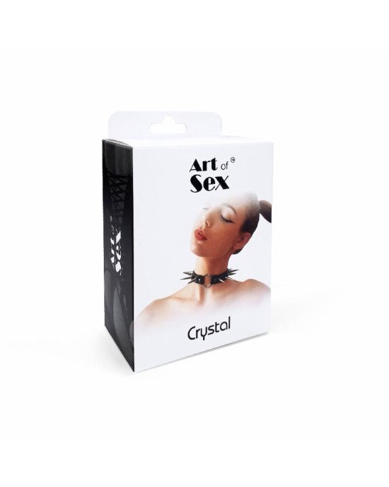 Чокер Серце з великими шипами, із натуральної шкіри Art of Sex - Crystal, колір Чорний Чокер Серце з великими шипами, із натуральної шкіри Art of Sex - Crystal, колір Чорний