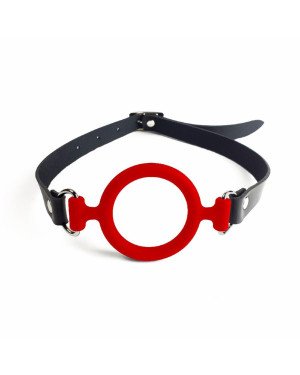 Кляп силіконове кільце натуральна шкіра, Gag ring внутрішній діаметр кільця 40 мм, Червоний Кляп силіконове кільце натуральна шкіра, Gag ring внутрішній діаметр кільця 40 мм, Червоний
