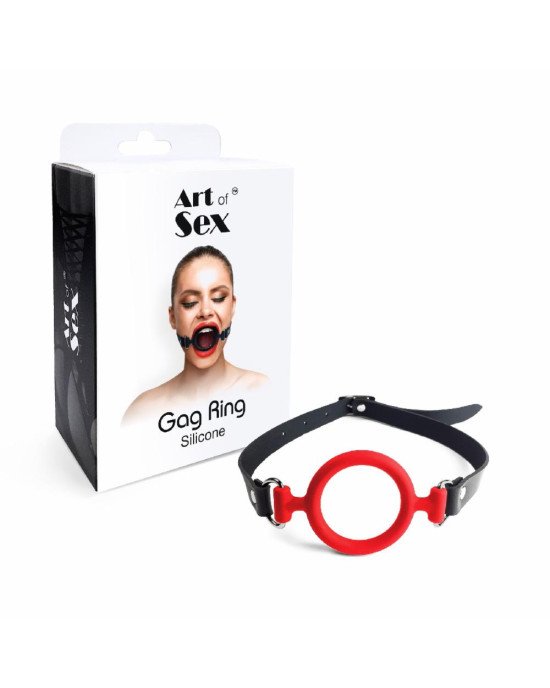 Кляп силіконове кільце натуральна шкіра, Gag ring внутрішній діаметр кільця 40 мм, Червоний Кляп силіконове кільце натуральна шкіра, Gag ring внутрішній діаметр кільця 40 мм, Червоний