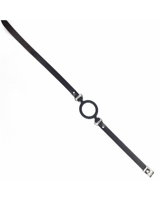 Кляп силіконове кільце натуральна шкіра, Gag Ring внутрішній діаметр кільця 40 мм, Чорний Кляп силіконове кільце натуральна шкіра, Gag Ring внутрішній діаметр кільця 40 мм, Чорний