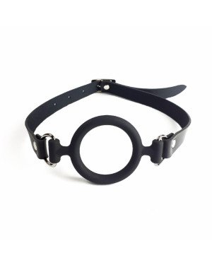 Кляп силіконове кільце натуральна шкіра, Gag Ring внутрішній діаметр кільця 40 мм, Чорний Кляп силіконове кільце натуральна шкіра, Gag Ring внутрішній діаметр кільця 40 мм, Чорний