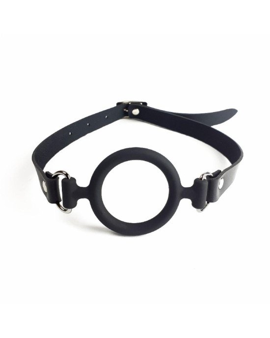 Кляп силіконове кільце натуральна шкіра, Gag Ring внутрішній діаметр кільця 40 мм, Чорний Кляп силіконове кільце натуральна шкіра, Gag Ring внутрішній діаметр кільця 40 мм, Чорний