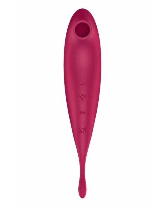 Смарт-вібратор для клітора з вакуумною стимуляцією Satisfyer Twirling Pro+ dark red Смарт-вібратор для клітора з вакуумною стимуляцією Satisfyer Twirling Pro+ dark red