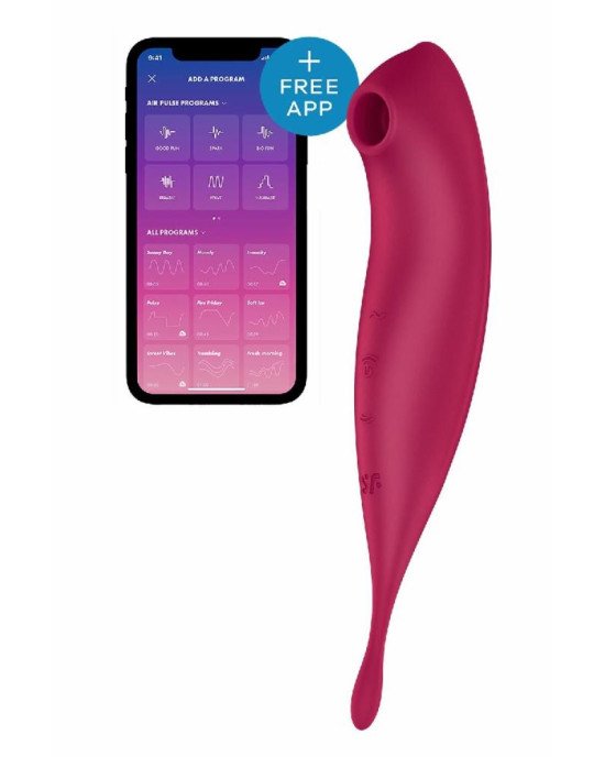 Смарт-вібратор для клітора з вакуумною стимуляцією Satisfyer Twirling Pro+ dark red Смарт-вібратор для клітора з вакуумною стимуляцією Satisfyer Twirling Pro+ dark red