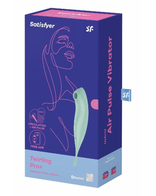 Смарт-вібратор для клітора з вакуумною стимуляцією Satisfyer Twirling Pro+ Mint Смарт-вібратор для клітора з вакуумною стимуляцією Satisfyer Twirling Pro+ Mint