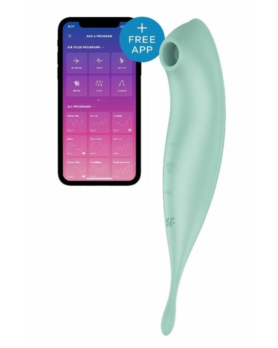 Смарт-вібратор для клітора з вакуумною стимуляцією Satisfyer Twirling Pro+ Mint Смарт-вібратор для клітора з вакуумною стимуляцією Satisfyer Twirling Pro+ Mint
