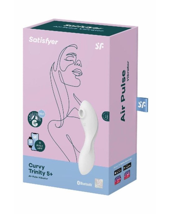 Вакуумний смарт-стимулятор із вібрацією Satisfyer Curvy Trinity 5 (White), керування зі смартфона Вакуумний смарт-стимулятор із вібрацією Satisfyer Curvy Trinity 5 (White), керування зі смартфона