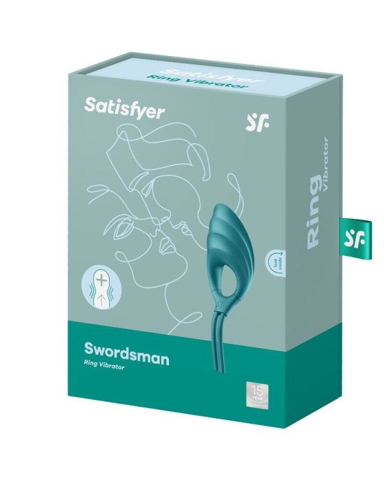 Ерекційне віброкільце-ласо Satisfyer Swordsman Green, міцна фіксація, 10 режимів, потужний мотор Ерекційне віброкільце-ласо Satisfyer Swordsman Green, міцна фіксація, 10 режимів, потужний мотор