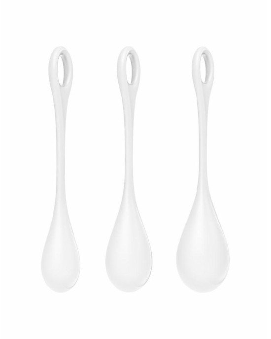 Набір йоні намистин Satisfyer Yoni Power 1 White, діаметр 2-2,5-3см, вага 22-46-74гр Набір йоні намистин Satisfyer Yoni Power 1 White, діаметр 2-2,5-3см, вага 22-46-74гр
