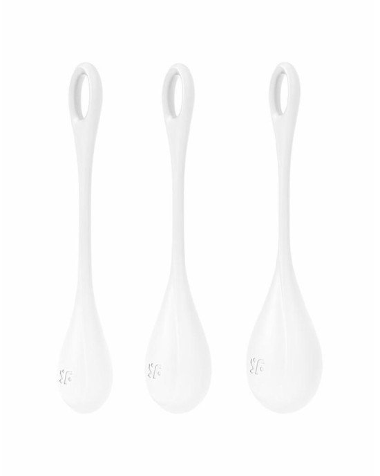 Набір йоні намистин Satisfyer Yoni Power 1 White, діаметр 2-2,5-3см, вага 22-46-74гр Набір йоні намистин Satisfyer Yoni Power 1 White, діаметр 2-2,5-3см, вага 22-46-74гр