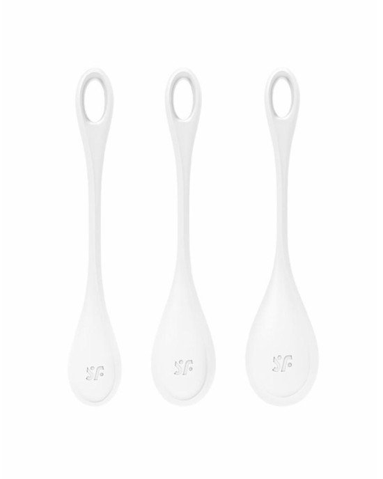 Набір йоні намистин Satisfyer Yoni Power 1 White, діаметр 2-2,5-3см, вага 22-46-74гр Набір йоні намистин Satisfyer Yoni Power 1 White, діаметр 2-2,5-3см, вага 22-46-74гр