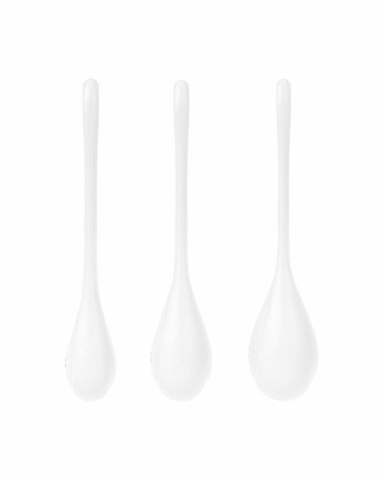 Набір йоні намистин Satisfyer Yoni Power 1 White, діаметр 2-2,5-3см, вага 22-46-74гр Набір йоні намистин Satisfyer Yoni Power 1 White, діаметр 2-2,5-3см, вага 22-46-74гр