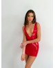 Лакована сукня з сексуальним декольте «Промениста Емілія» D&A, XS/S, червона Лакована сукня з сексуальним декольте «Промениста Емілія» D&A, XS/S, червона