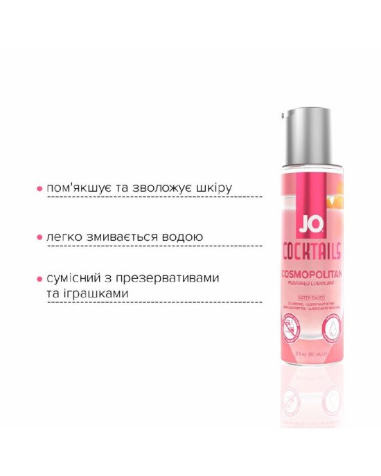 Лубрикант на водній основі System JO Cocktails — Cosmopolitan без цукру, рослинний гліцерин (60 мл)