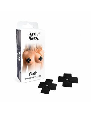 Сексуальні наклейки на груди зі стразом Art of Sex - Ruth pestis with Crystal, Чорний