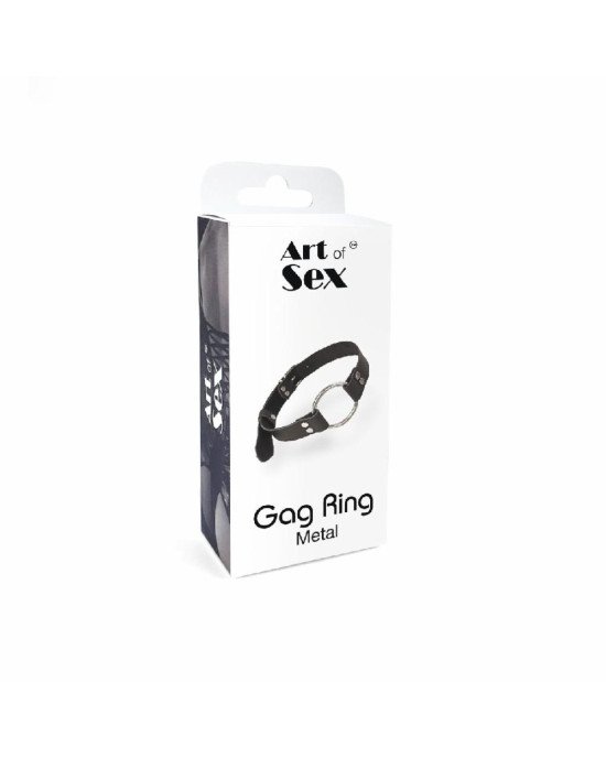 Кляп Металеве кільце із натуральної шкіри Art of Sex - Gag Ring Metal, колір Чорний Кляп Металеве кільце із натуральної шкіри Art of Sex - Gag Ring Metal, колір Чорний