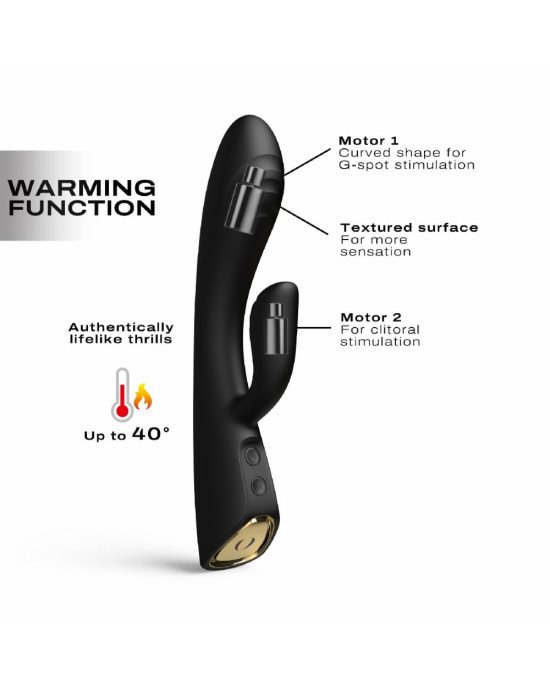 Вібратор-кролик з підігрівом Dorcel FLEXI RABBIT BLACK, гнучкий стовбур Вібратор-кролик з підігрівом Dorcel FLEXI RABBIT BLACK, гнучкий стовбур