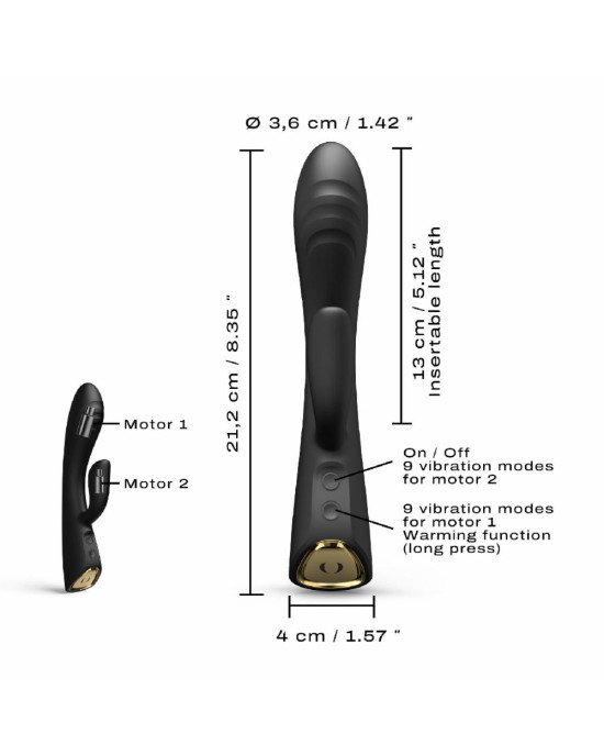 Вібратор-кролик з підігрівом Dorcel FLEXI RABBIT BLACK, гнучкий стовбур Вібратор-кролик з підігрівом Dorcel FLEXI RABBIT BLACK, гнучкий стовбур