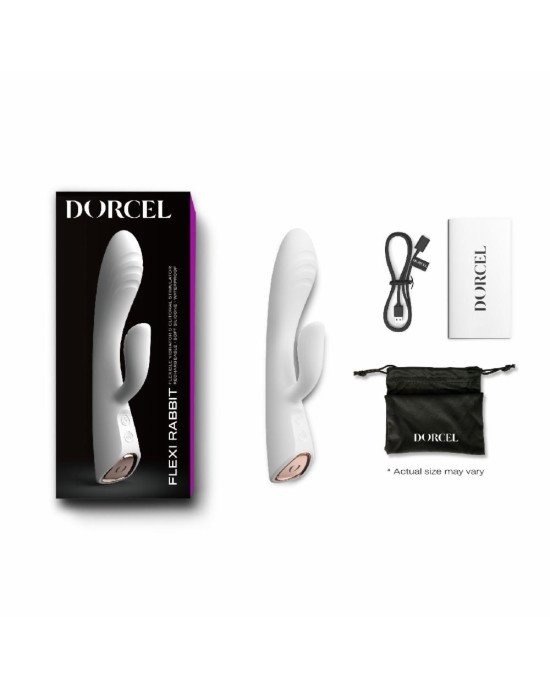 Вібратор-кролик з підігрівом Dorcel FLEXI RABBIT WHITE, гнучкий стовбур Вібратор-кролик з підігрівом Dorcel FLEXI RABBIT WHITE, гнучкий стовбур