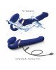 Безремінний вібрострапон з вакуумною стимуляцією Strap-On-Me MULTI ORGASM Blue L, регульований