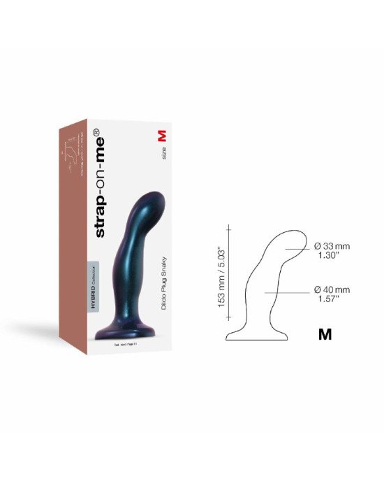 Дилдо Strap-On-Me DILDO PLUG SNAKY METALLIC BLUE, розмір M, діаметр 4 см, ввідна довжина 15,3 см Дилдо Strap-On-Me DILDO PLUG SNAKY METALLIC BLUE, розмір M, діаметр 4 см, ввідна довжина 15,3 см