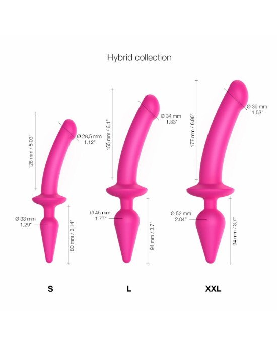 Анальна пробка з дилдо 2в1 Strap-On-Me SWITCH PLUG-IN DILDO Fuchsia L, діаметр 4,5/3,4 см Анальна пробка з дилдо 2в1 Strap-On-Me SWITCH PLUG-IN DILDO Fuchsia L, діаметр 4,5/3,4 см