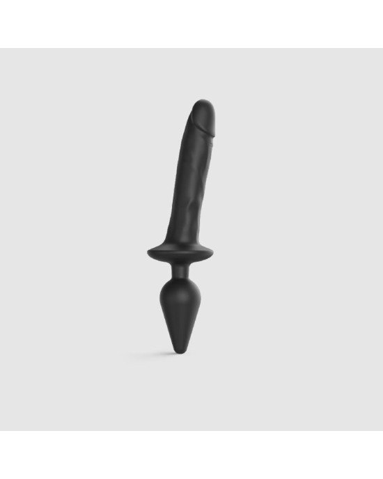 Анальна пробка з дилдо 2в1 Strap-On-Me SWITCH PLUG-IN REALISTIC DILDO Black XXL, діаметр 5,2/3,9 см Анальна пробка з дилдо 2в1 Strap-On-Me SWITCH PLUG-IN REALISTIC DILDO Black XXL, діаметр 5,2/3,9 см