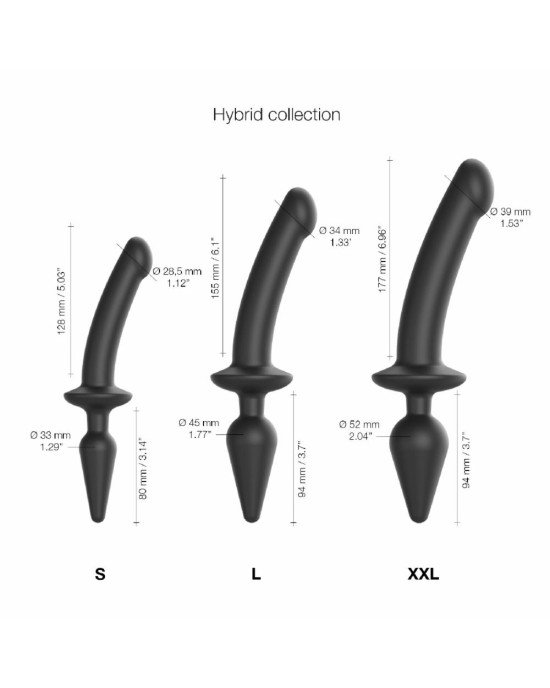 Анальна пробка з дилдо 2в1 Strap-On-Me SWITCH PLUG-IN DILDO Black XXL, діаметр 5,2/3,9 см Анальна пробка з дилдо 2в1 Strap-On-Me SWITCH PLUG-IN DILDO Black XXL, діаметр 5,2/3,9 см