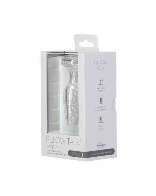 Скляна анальна пробка Pillow Talk Fancy Luxurious Glass Anal Plug, ⌀3,1см, віброкуля в подарунок