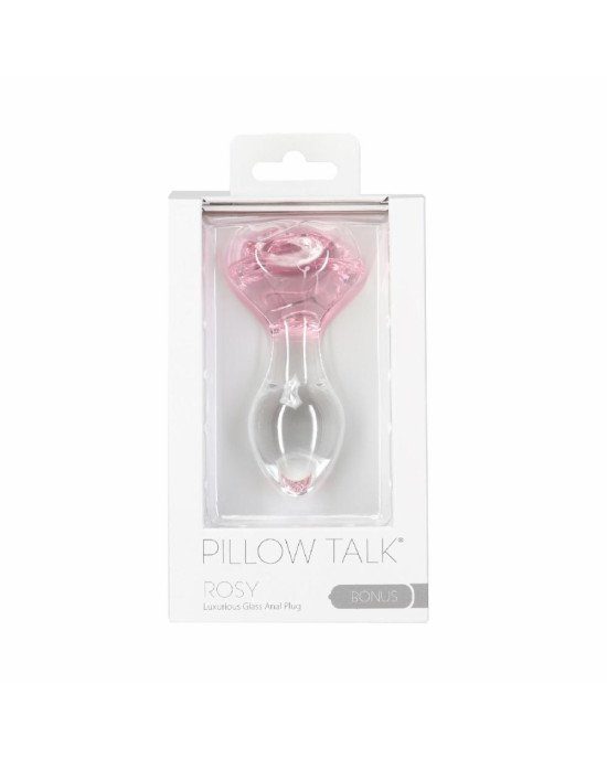 Скляна анальна пробка Pillow Talk Rosy Luxurious Glass Anal Plug, ⌀3,3 см, віброкуля в подарунок Скляна анальна пробка Pillow Talk Rosy Luxurious Glass Anal Plug, ⌀3,3 см, віброкуля в подарунок