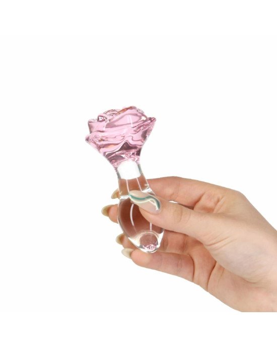 Скляна анальна пробка Pillow Talk Rosy Luxurious Glass Anal Plug, ⌀3,3 см, віброкуля в подарунок Скляна анальна пробка Pillow Talk Rosy Luxurious Glass Anal Plug, ⌀3,3 см, віброкуля в подарунок