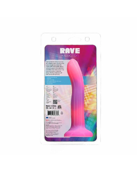 Фалоімітатор, що світиться в темряві, ADDICTION Rave 8″, Glow in the Dark Dildo Pink Purple, 20,3 см Фалоімітатор, що світиться в темряві, ADDICTION Rave 8″, Glow in the Dark Dildo Pink Purple, 20,3 см