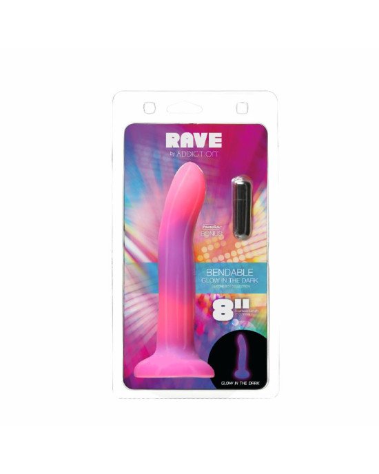 Фалоімітатор, що світиться в темряві, ADDICTION Rave 8″, Glow in the Dark Dildo Pink Purple, 20,3 см Фалоімітатор, що світиться в темряві, ADDICTION Rave 8″, Glow in the Dark Dildo Pink Purple, 20,3 см