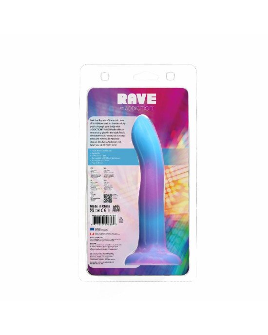 Фалоімітатор, що світиться в темряві, ADDICTION Rave 8″ Glow in the Dark Dildo Blue Purple, 20,3 см Фалоімітатор, що світиться в темряві, ADDICTION Rave 8″ Glow in the Dark Dildo Blue Purple, 20,3 см