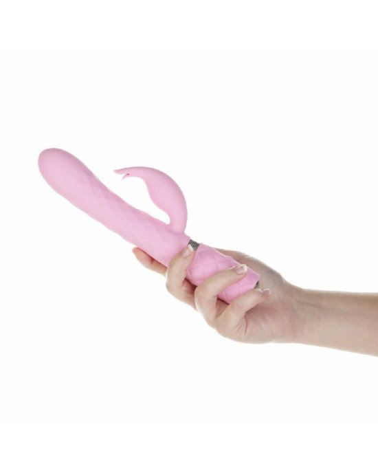 Розкішний кролик з ротацією та вібрацією Pillow Talk Lively Pink, кристал Сваровскі, потрійний відро Розкішний кролик з ротацією та вібрацією Pillow Talk Lively Pink, кристал Сваровскі, потрійний відро