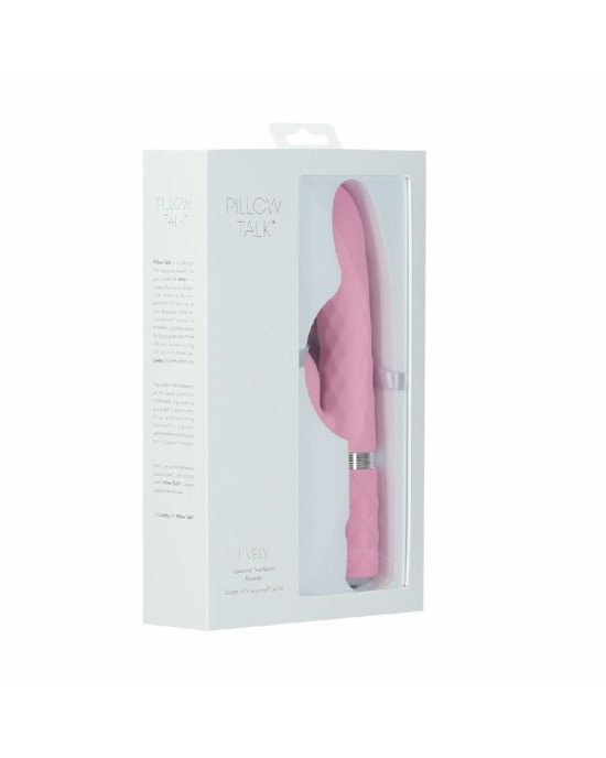 Розкішний кролик з ротацією та вібрацією Pillow Talk Lively Pink, кристал Сваровскі, потрійний відро Розкішний кролик з ротацією та вібрацією Pillow Talk Lively Pink, кристал Сваровскі, потрійний відро