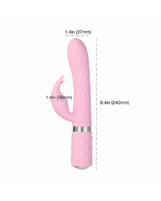 Розкішний кролик з ротацією та вібрацією Pillow Talk Lively Pink, кристал Сваровскі, потрійний відро Розкішний кролик з ротацією та вібрацією Pillow Talk Lively Pink, кристал Сваровскі, потрійний відро