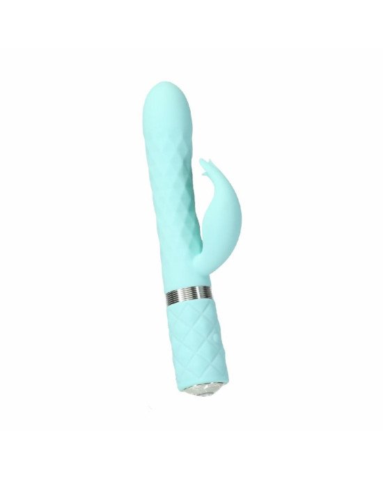 Розкішний кролик з ротацією та вібрацією Pillow Talk Lively Teal, кристал Сваровскі, потрійний відро Розкішний кролик з ротацією та вібрацією Pillow Talk Lively Teal, кристал Сваровскі, потрійний відро