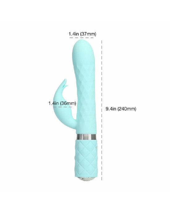 Розкішний кролик з ротацією та вібрацією Pillow Talk Lively Teal, кристал Сваровскі, потрійний відро Розкішний кролик з ротацією та вібрацією Pillow Talk Lively Teal, кристал Сваровскі, потрійний відро